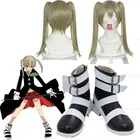 Парики для косплея Maka Albarn из аниме Пожиратель души, льняные термостойкие синтетические волосы с двойным хвостом