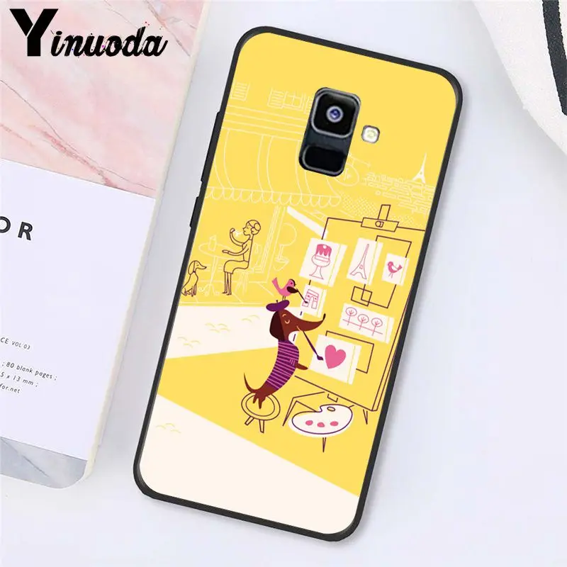 Yinuoda мультфильм Животные собаки таксы, чехол для телефона для samsung Galaxy A7 A50 A70 A20 A30 A40 A8 A6Plus A8Plus A9