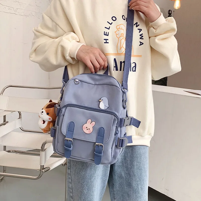 

Korean Style Canvas Small Mini Backpack For Women Fashion Travel Backpack Leisure School Bag Tote For Tennage Girl Shoulder Bag