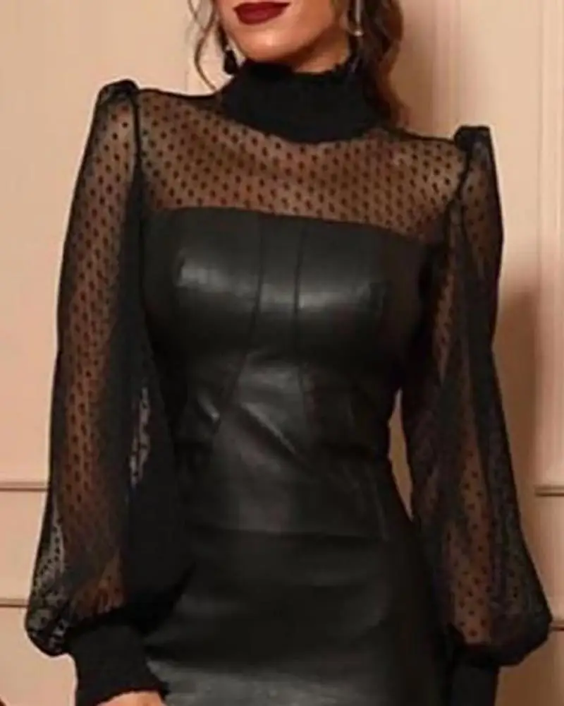 Женские элегантные сексуальные черные платья из ПУ Коктейльные Вечерние