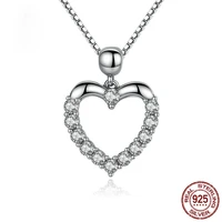 newwomen crystal love heart pendants necklaces jewelry fashion girls lady heart crystal pendant necklace new jewelry