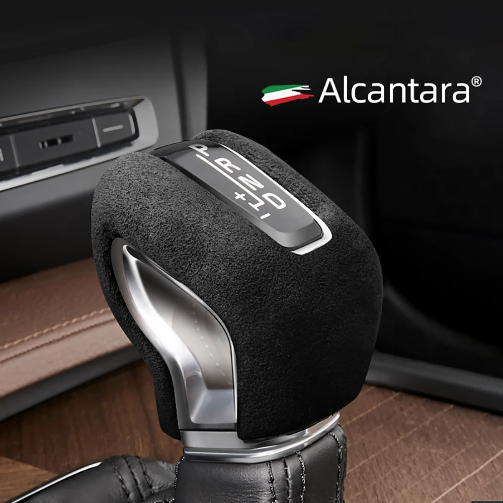 1pcs Alcantara Car Gear Shift Knob Cover Sticker Auto Interior Accessories Decals For Volvo XC60 XC90 S60 V60 S90 V90 2015-2020