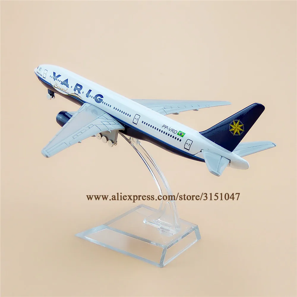 Модель самолета VARIG B777 авиакомпании Боинг 777 металлическая модель из сплава 16 см
