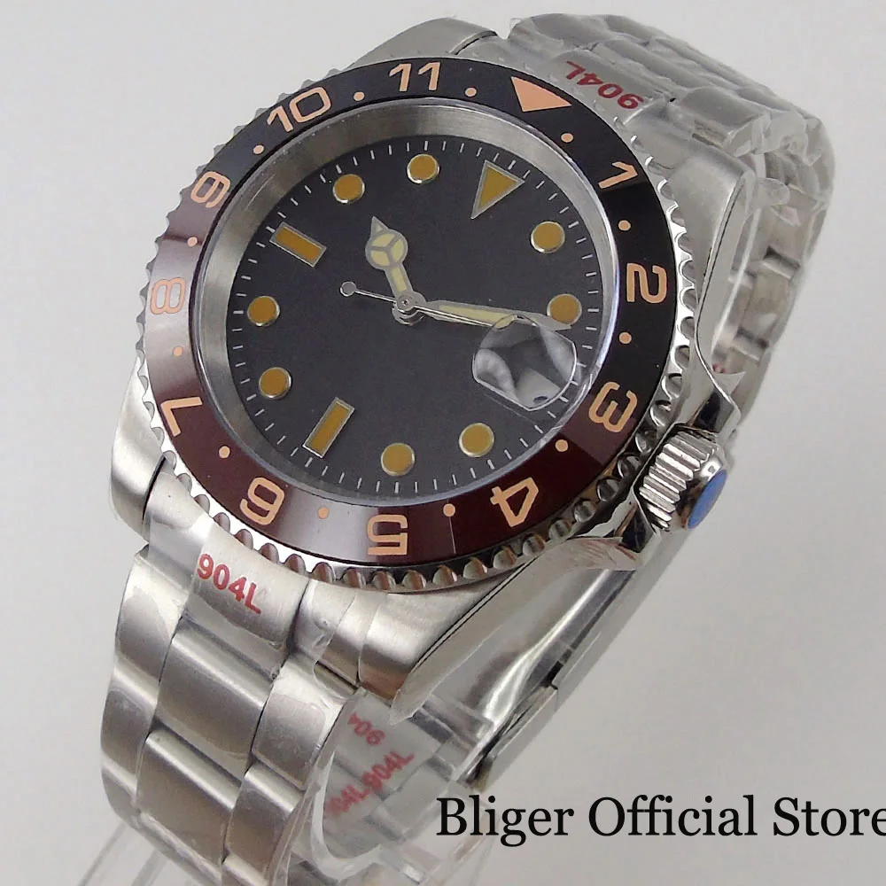 

Часы BLIGER Business Orange Index NH35A MIYOTA 8215 PT5000 мужские стальные часы с устричным ремешком и скользящей застежкой с красной вставкой и сапфировым стеклом