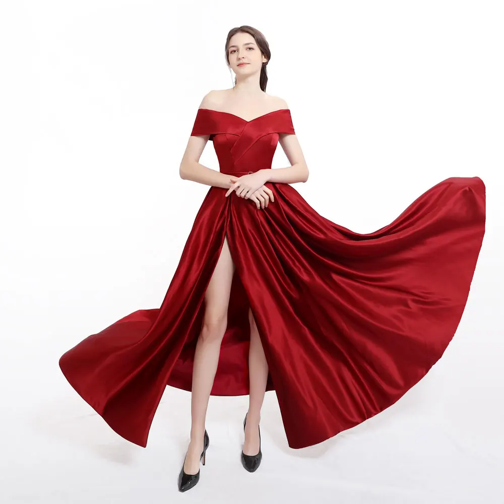 Новое поступление Бургундия Красный вечернее платье Vestido De Noiva Sereia Выходные туфли