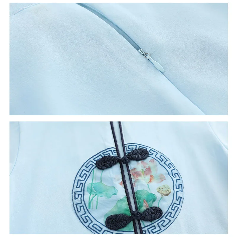 Школьный танцевальный костюм для девочек платье Чонсам с короткими рукавами