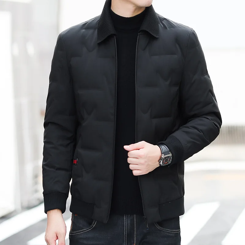 Зимняя Мужская Новая повседневная пуховая куртка молодежная мода вязание