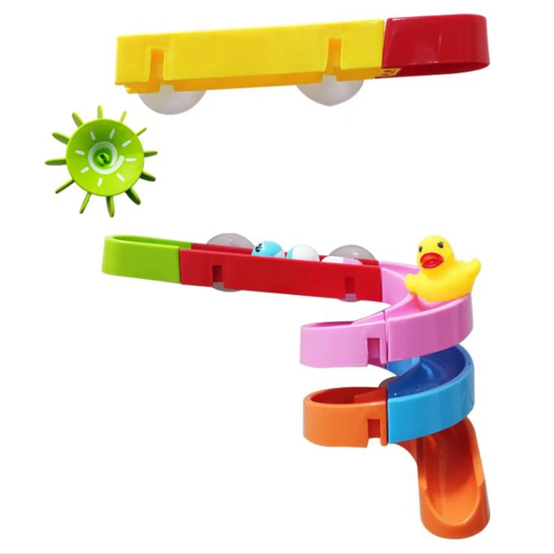 Игрушки для ванны водные горки трек водный шар палка к стене ванна малышей DIY
