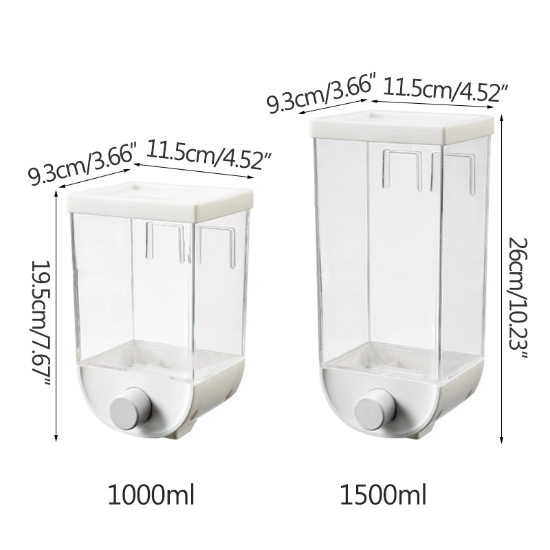 

Household Kitchen Wall-mounted Grain Cereal Storage Tank Rice Beans Sealed Jar Cereal Dispenser Nut Box Food Storage Container