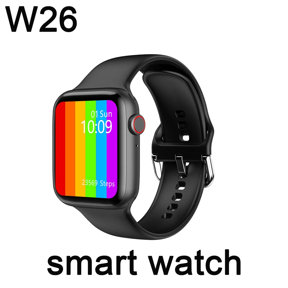 

2021 new W26 smart watch 1.75 inch men's and women's DIY dial wireless charger thermometer for Android IOS