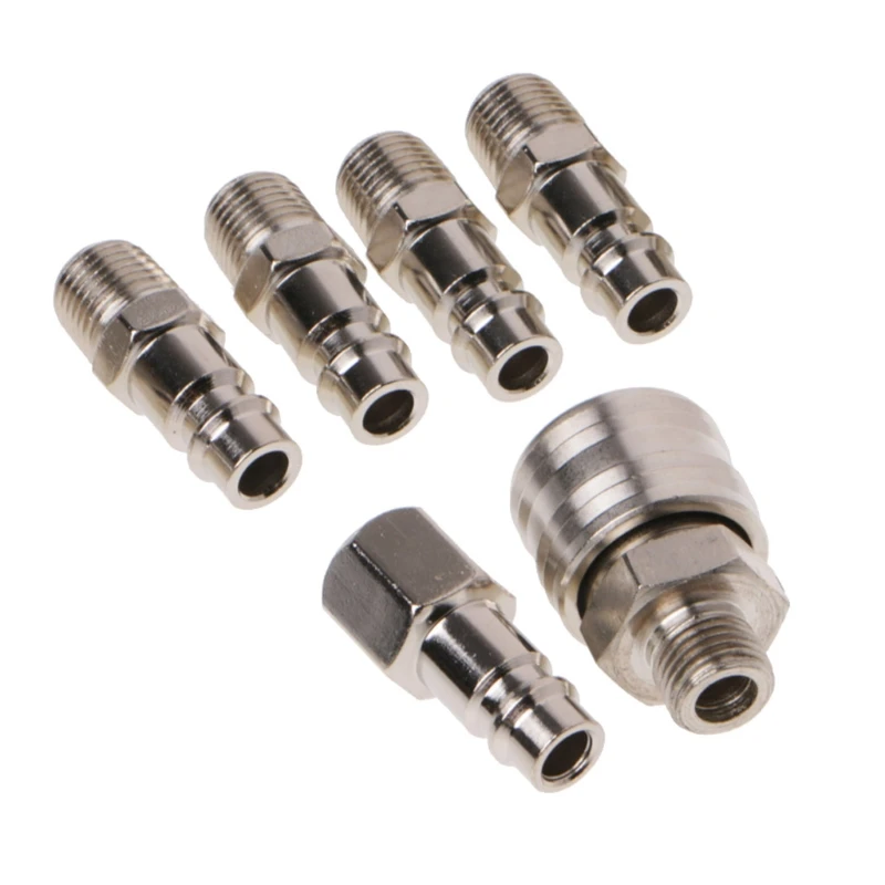 

6 Pcs EURO Air Line Hose Compressor Fitting Connector Quick Release Set 1/4" BSP