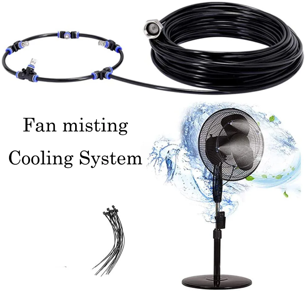 

Mist Fan Ring Kit Water Sprayer Garden Outdoor Mist Fog Cooling System Machine Portable Patio Greenhouse Cooling Fan Ring