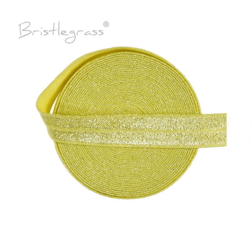 BRISTLEGRASS 5 ярдов 5/8 &quot15 мм Серебристые блестящие черные складные эластичные ленты