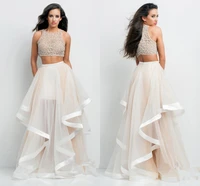 free shipping sexy 2 piece graduation 2018 beading designer beautiful bridal gown vestido de noiva festa bridesmaid dresses