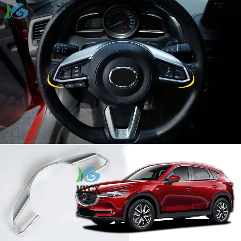 

Накладка на руль для Mazda, хромированная накладка на руль для Mazda, CX5, CX 5, 2017, 2018, 2019, аксессуары для отделки интерьера из АБС-пластика