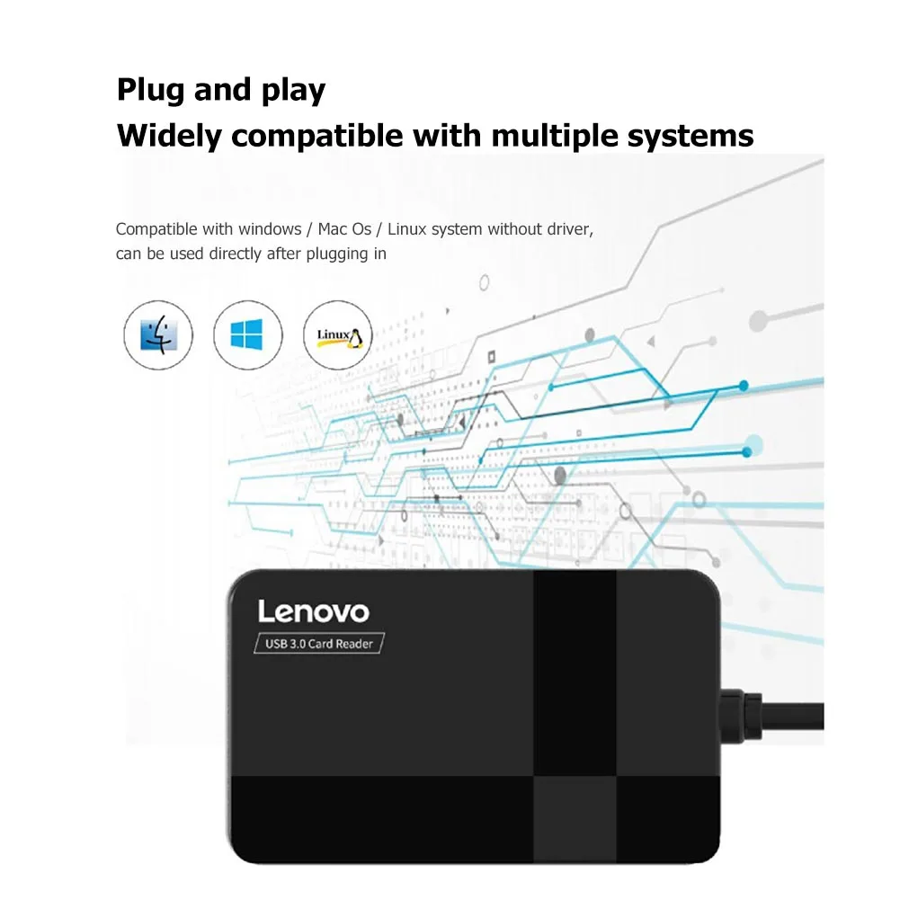 Кардридер Lenovo D302 USB 3 0 5 Гбит/с 4 в 1 |