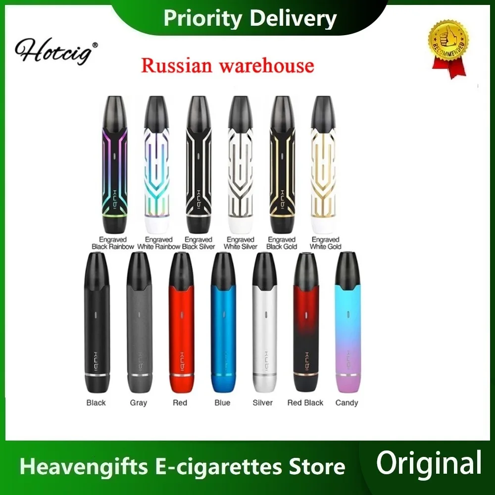Стартовый комплект Hotcig Kubi Pod с аккумулятором 550 мАч и многоразовым картриджем 1,7 мл и катушкой Ом, электронная сигарета Vape Kit VS Hotcig Kubi Kit
