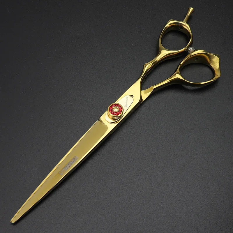 

7 inch scissors bent upwards and downwards professional stainless steel pet scissors cat and dog grooming thinning tool set