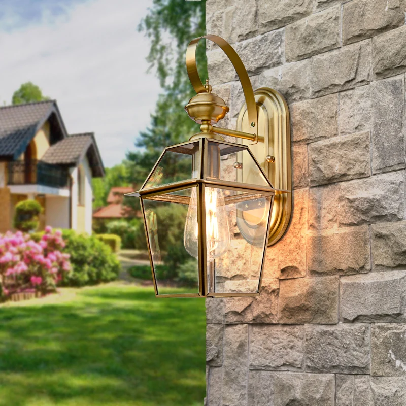 

TRAZOS E27 copper Waterproof Outdoor Led Wall Lighting Indoor Porch LED Wall Lamp Energy-saving WW/WH Garden Outdoor Light