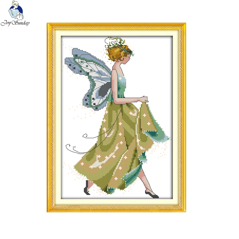Joy Sunday Flower fairy серия Набор для вышивки крестом 11CT печатная ткань 14CT холст DMC Вышивка крестом с фабрики