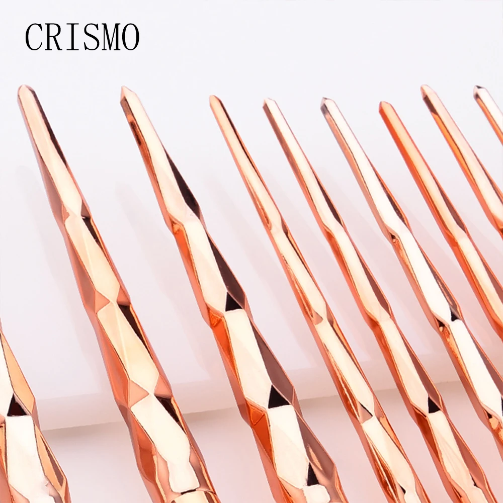CRISMO 10PCS Diamond Makeup Brushes Set Powder Foundation Eye Shadow Blush Blending Cosmetics Tool Kits Rose Gold Make Up Brush | Красота и