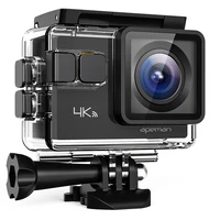 apeman 4k 60fps action camera a87touch screen 20mp wi fi eis 8x zoom remote control sports cam 40m waterproof