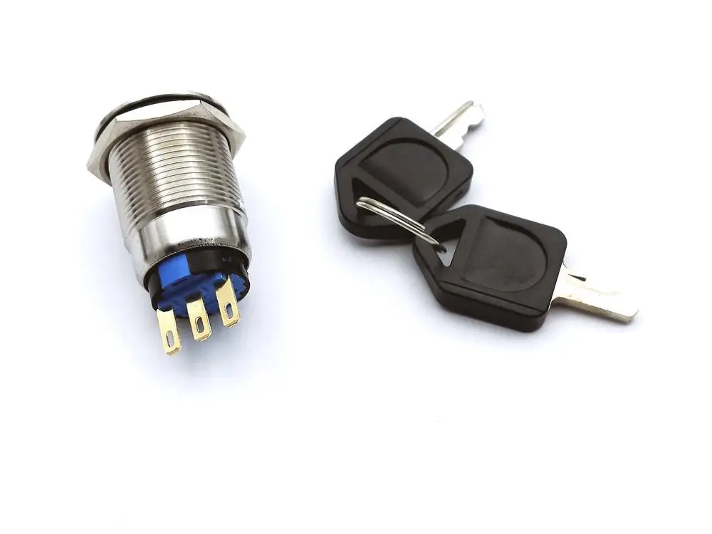 1 Набор 19 мм кнопочный переключатель кнопки блокировки плоский круглый