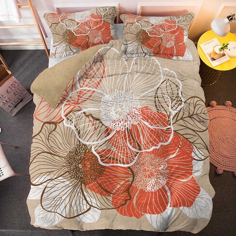 

Floral Pattern Luxury Bedding Set King Queen Home Duvet Cover Sets Comfortable Quilt Covers Single Full Size Bedclothes