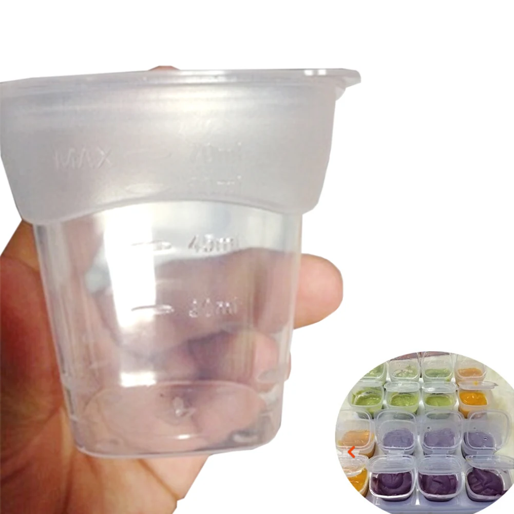 9pcs/Set Rice Baby Food Box Grade Freezing Cube Infant Microwave Kids Tool Feeding Pot Snacks Containers Gruel Storage 70ml | Мать и