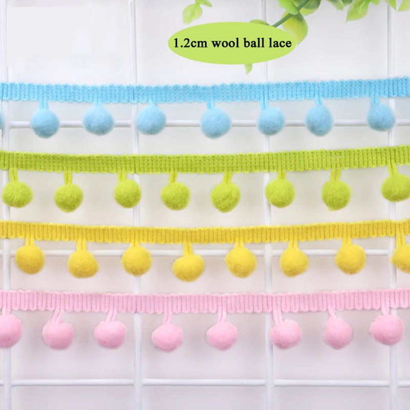 2-10 Yards Pom Trim Ball 12mm MINI Pearl Pompom Fringe Ribbon Sewing Lace Kintted Fabric Handmade DIY Craft Accessories | Дом и сад