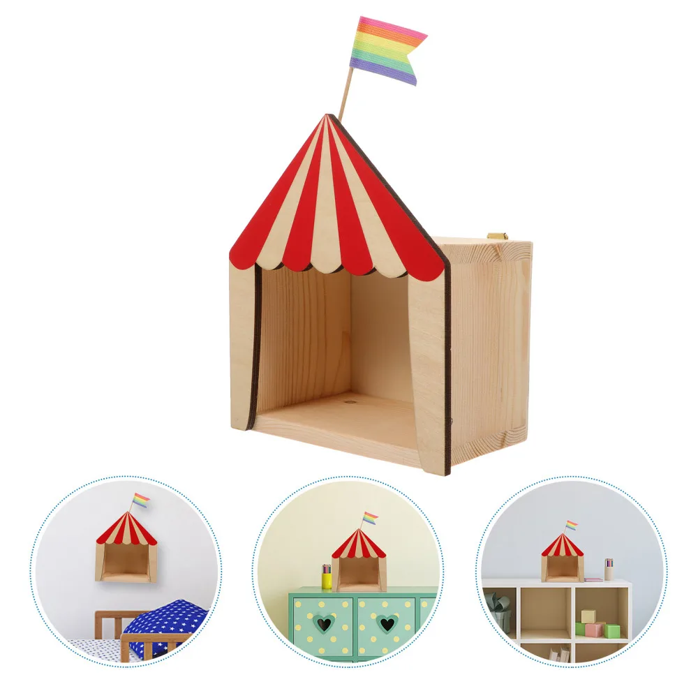 

1 Pc Lovely Plaything Exquisite House Shape Ornament Storage Case (Red,)