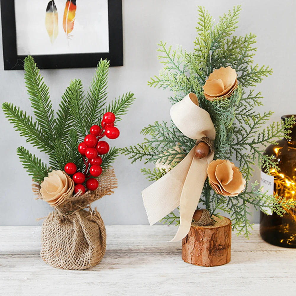 Новогоднее мини искусственное украшение для рождественской елки настольное