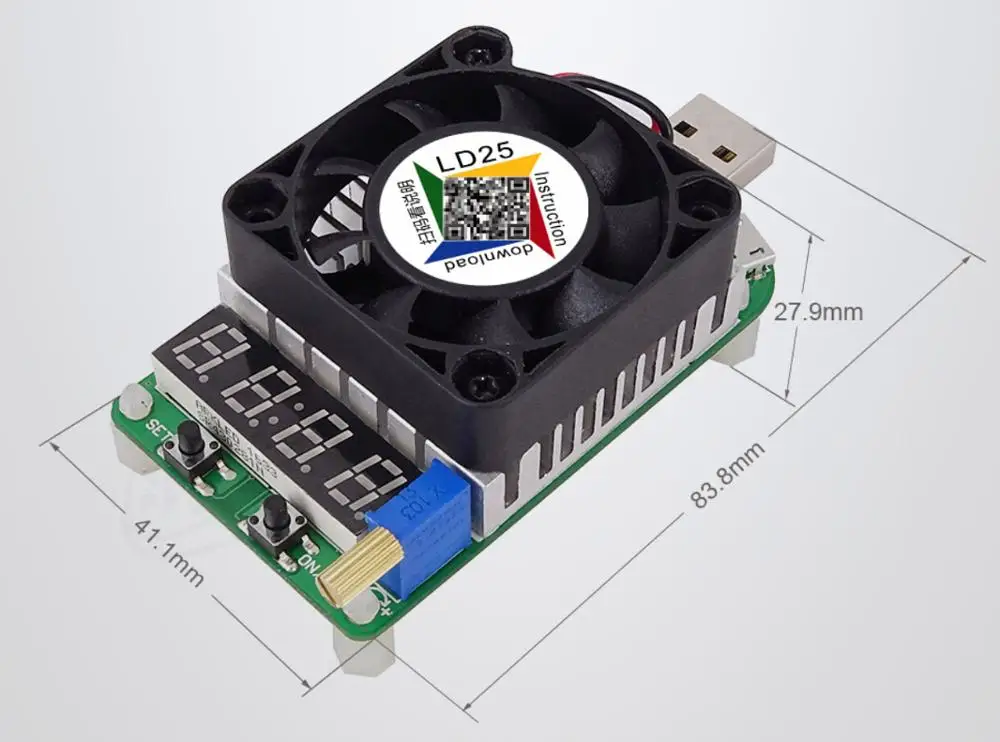 LD25 UM34 UM34C для приложения USB 3,0 тип-c Вольтметр постоянного тока Амперметр измеритель напряжения тока батарея Зарядка измерительный кабель тестер сопротивления - Цвет: LD25