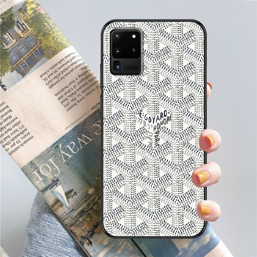 

GOYARDS Design Colourful Phone case For Samsung Galaxy Note 4 8 9 10 20 S8 S9 S10 S10E S20 Plus UITRA Ultra black fashion prime