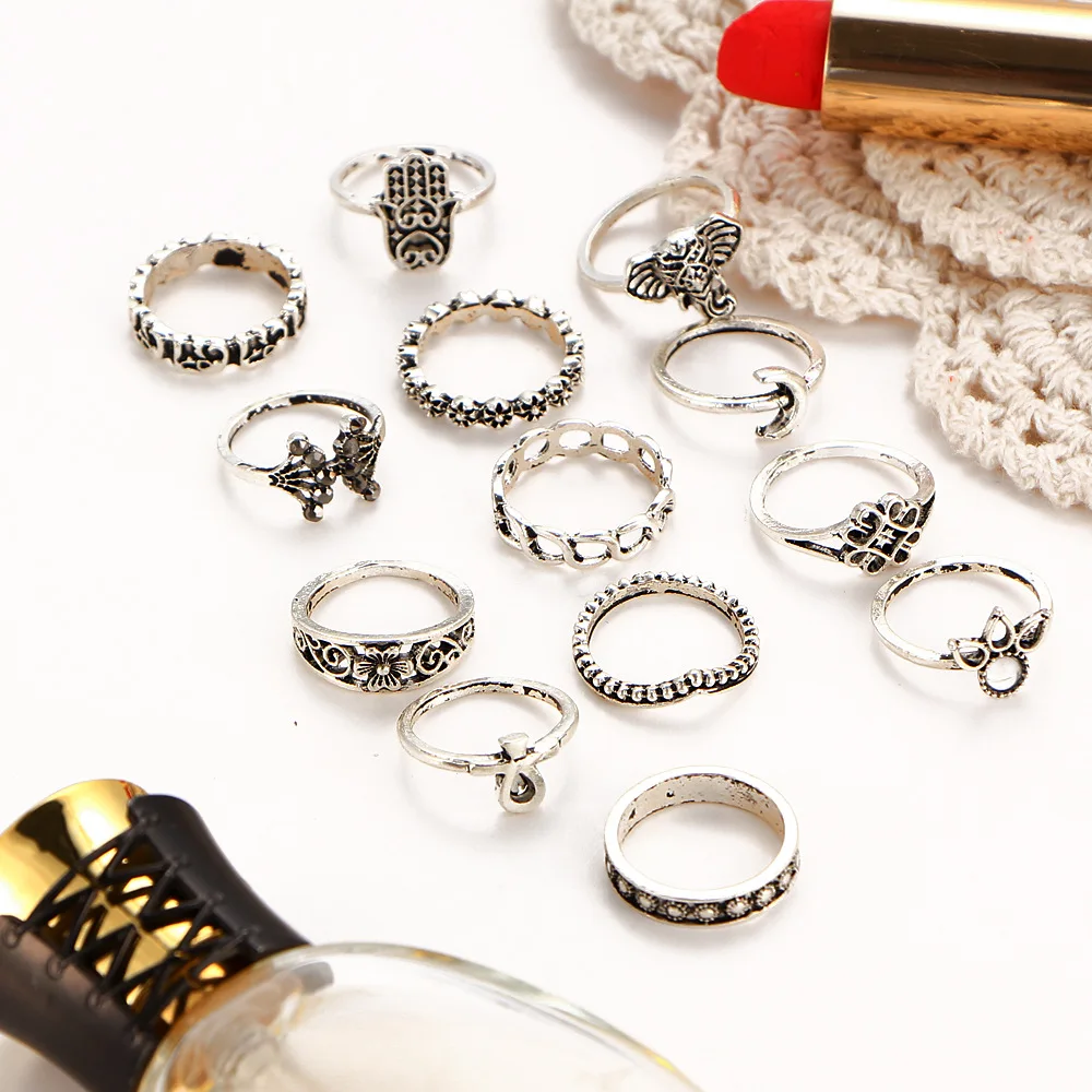 Новинка 2021 винтажные геометрические кольца на костяшки турецкие наборы колец