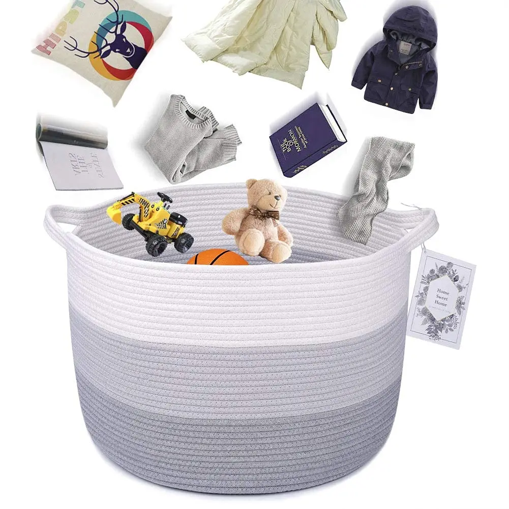 Корзина из хлопкового шнура XXL корзина для одеял большая дизайнерская хранения