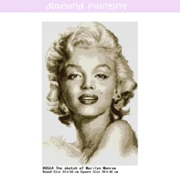 5d full the sketch of marilyn monroe square round acrylic drill tool diamond painting pattern special shaped complete home decor