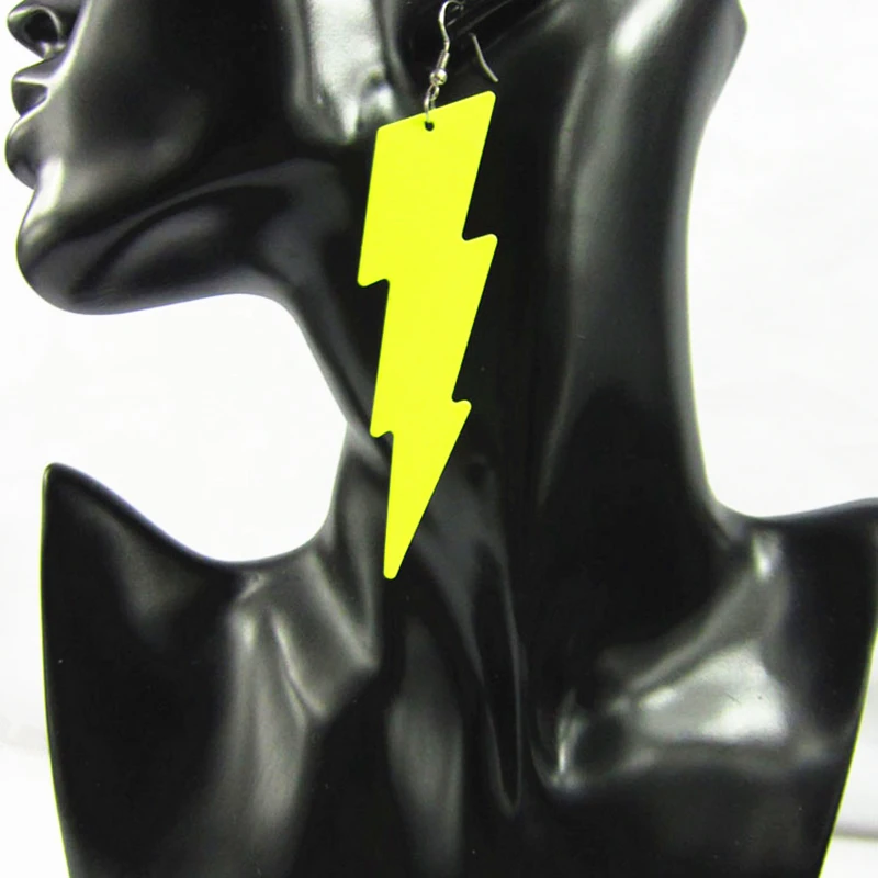 8 сезонов 3D молния модные серьги зеленый желтый розовый красный цвета хип хоп