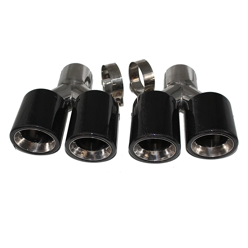 

car Accessories Exhaust pipe tail mouth Y-shaped curled bell mouth double mouth carbon fiber tail throat four outlet muffler