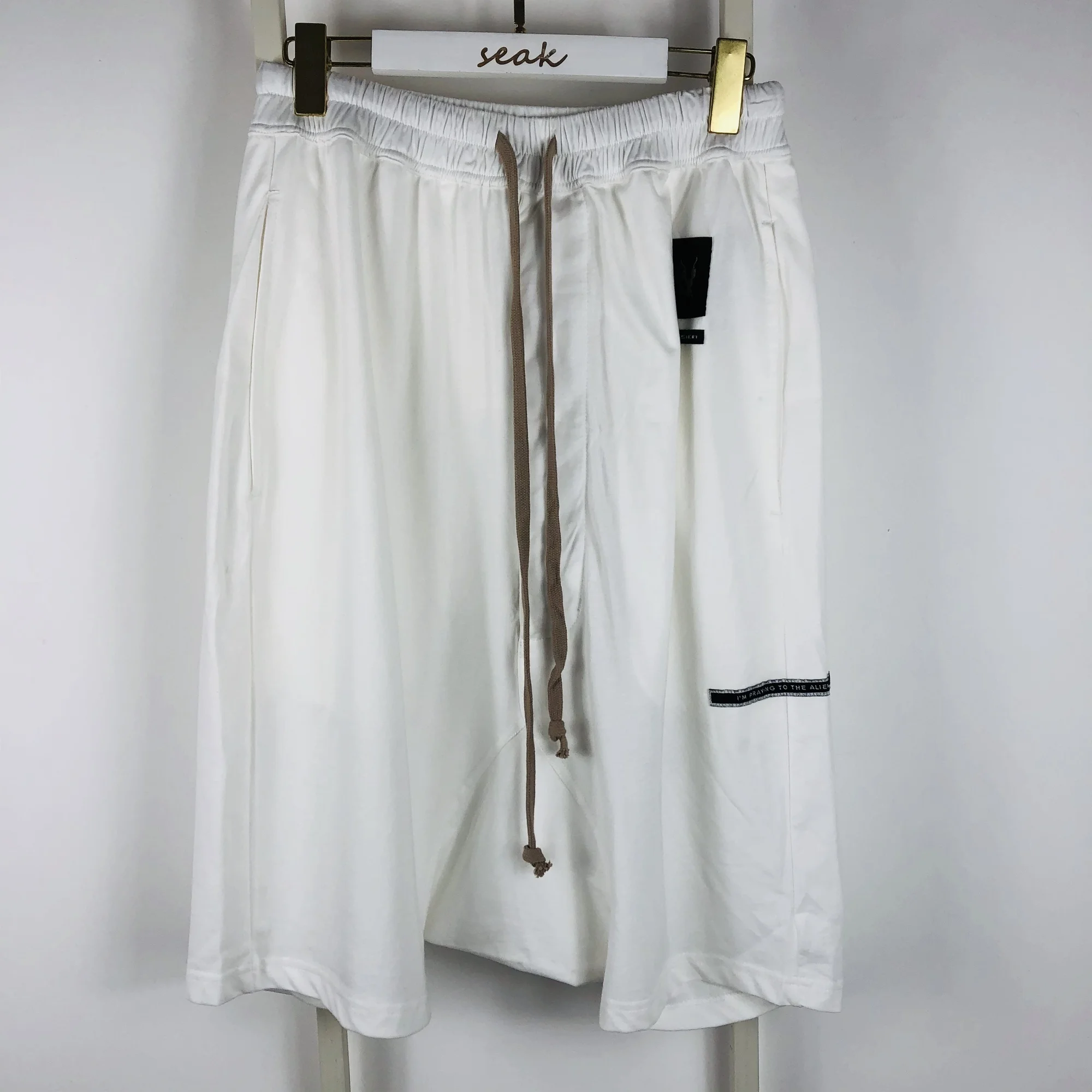 

Шорты-шаровары Seak мужские/женские из 100% хлопка, повседневные спортивные штаны в готическом стиле, до колена, свободные черные короткие штан...