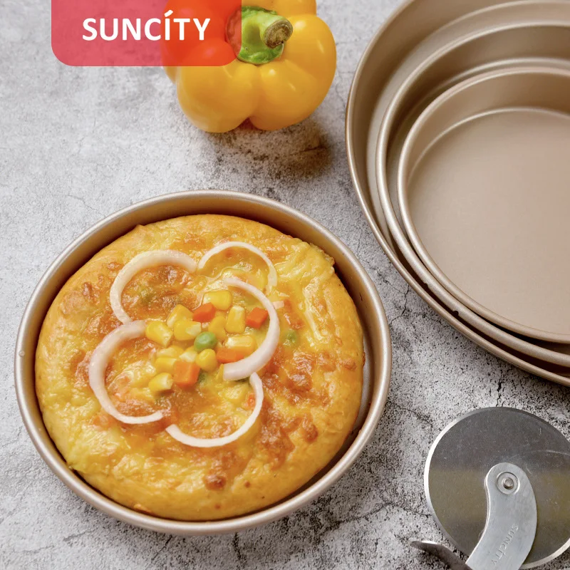 

6/8/10 inch solid bottom thickened short pizza pan round non-stick pizza bakeware baking mold utensils