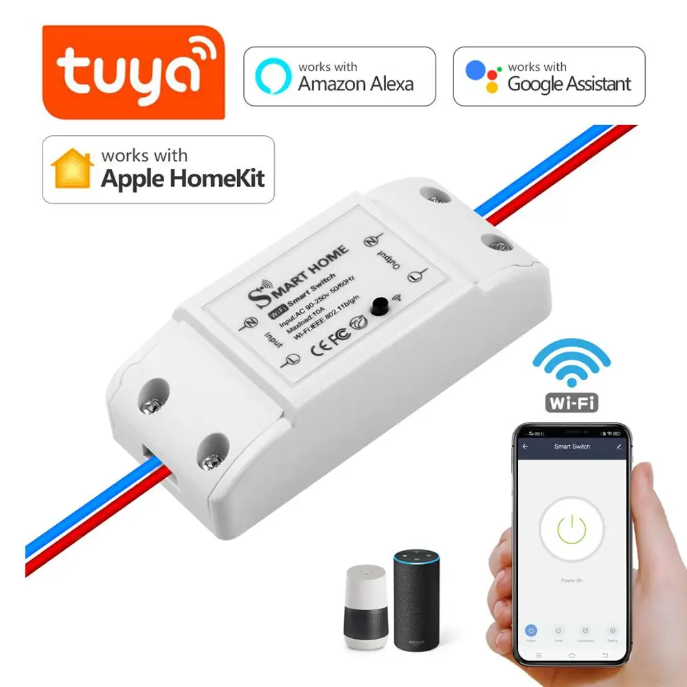 Умный выключатель Apple Homekit/Tuya релейный дистанционное управление Wi Fi для Homekit Amazon