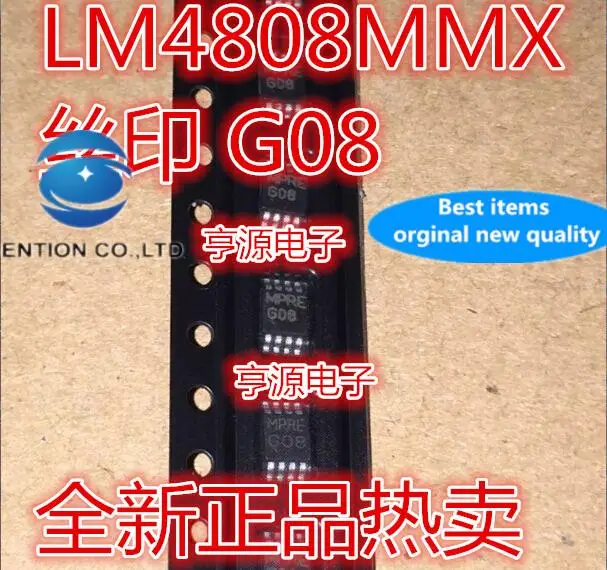 

10pcs 100% orginal new in stock real photo LM4808 LM4808M SOP8 LM4808MMX screen printing G08 MSOP8 zoom