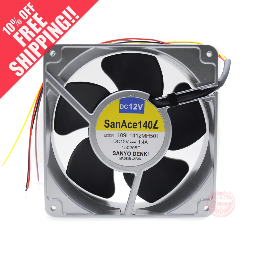

USED SANYO DENKI SAN ACE 14050 14CM 12V 1.4A 109L1412MH501 metal ATX cooling fan
