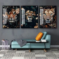 painting wall art nordic print poster decorative picture living room decor flower animal lion tiger deer leopard abstract canvas
