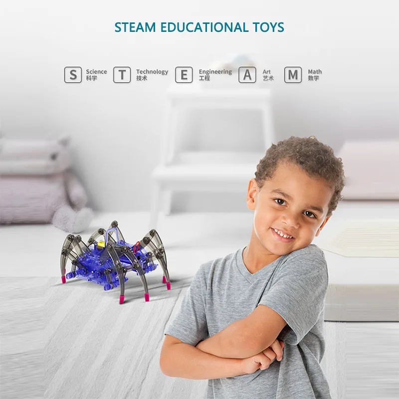 Электрический робот паук игрушки DIY собрать детские развивающие набор Сборка