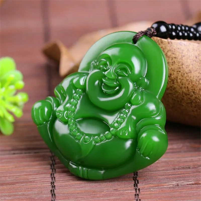 Ожерелье с зеленым кулоном высокой имитацией драгоценных камней Будда кастрюля