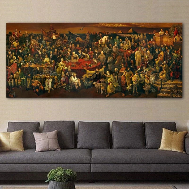

Famous Artwork Canvas Painting Discussing Divine Comedy with Dante Wall Art Pictures Print Posters for Living Room Decoration