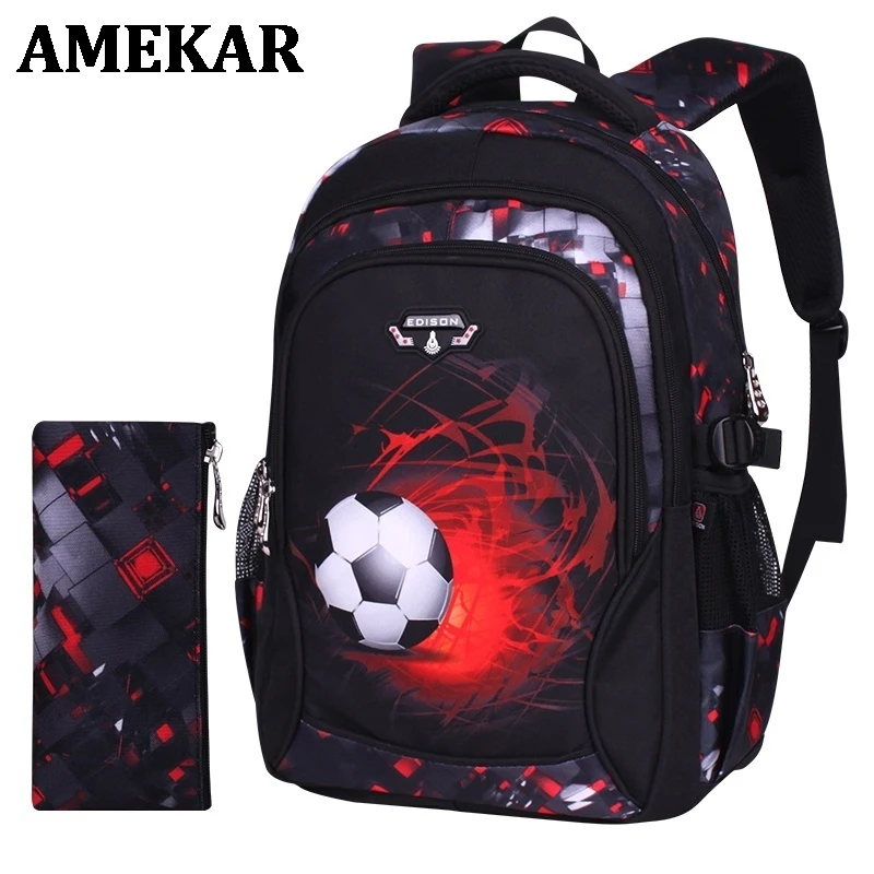 

School Backpack for Boy Large School Bags New Children Printing Waterproof Football Student Backpack boy mochila escolar