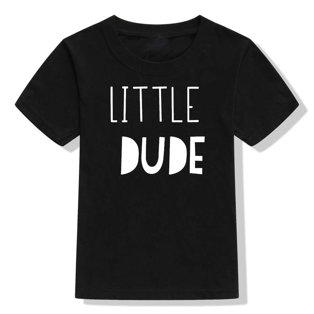 Одинаковые комплекты для всей семьи с рисунком Big Dude Little летняя футболка надписью